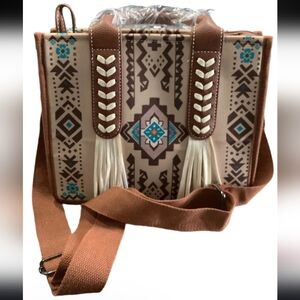 Montana West Aztec Crossbody Bag in Brown, Cream and Turquoise